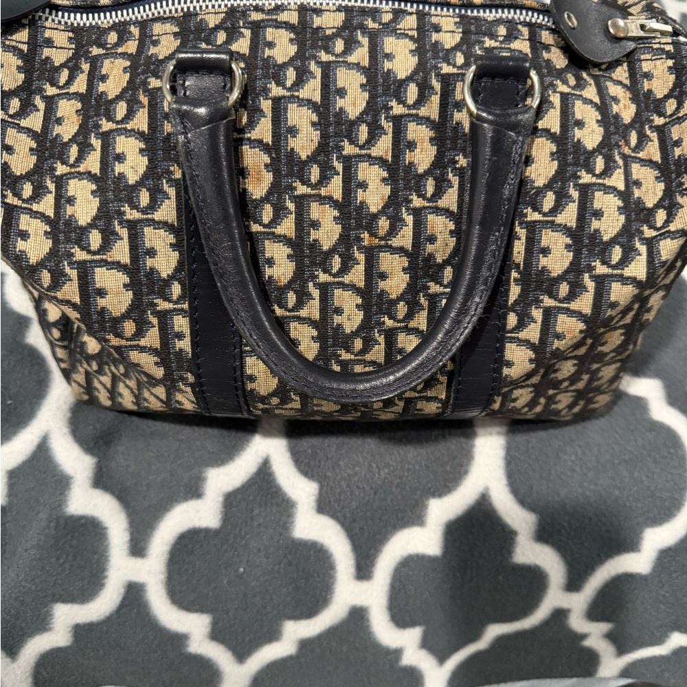 Dior Black and Tan Monogram Shoulder Bag